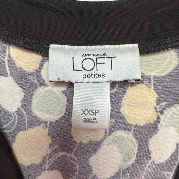 Vintage Ann Taylor LOFT Brown Floral Surplice Top Size‎ XXS Petite 90s/Y2K - Picture 4 of 7